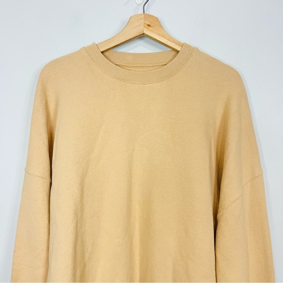Seven Layer Tan Organic Cotton Fleece Crewneck L - Picture 2 of 7